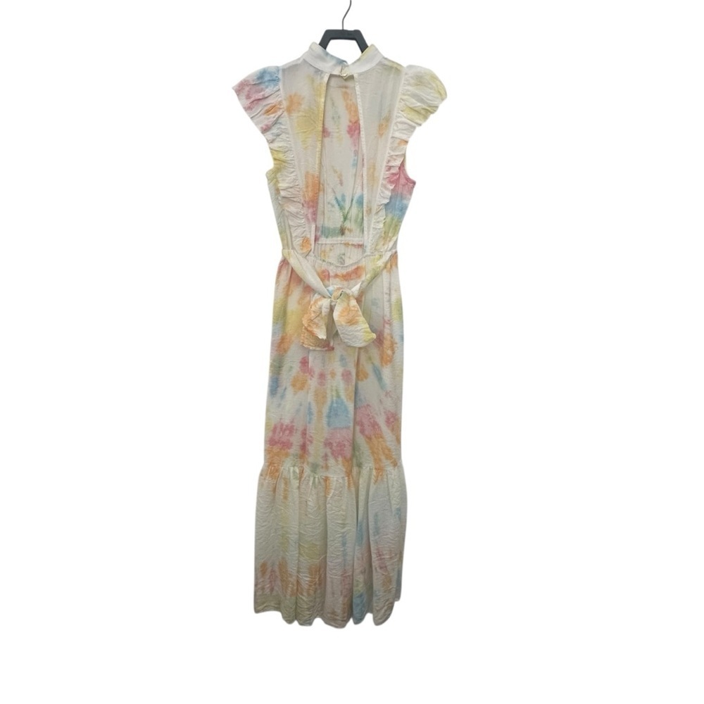 Young Fabulous & Broke Cruz Open Back Ruffle Maxi Dress Papaya Summer of Love S - Picture 3 of 8